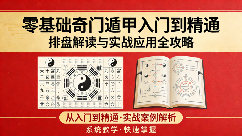 零基础奇门遁甲入门到精通，排盘解读与实战应用全攻略-洛柒笔记