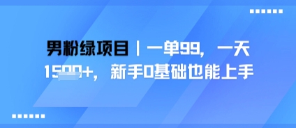 男粉绿项目，一单99，新手0基础也能上手，刚需稳定-洛柒笔记