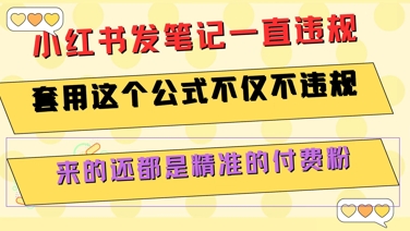 小红书发笔记一直违规，套用这个公式不仅不违规，来的还都是精准的付费粉-洛柒笔记