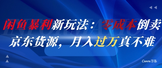 闲鱼暴利新玩法：零成本倒卖京东货源，月入过1W真不难-洛柒笔记