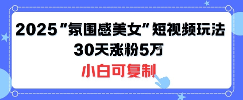 不露脸也能火！2025“氛围感美女”短视频玩法，30天涨粉5W小白可复制-洛柒笔记