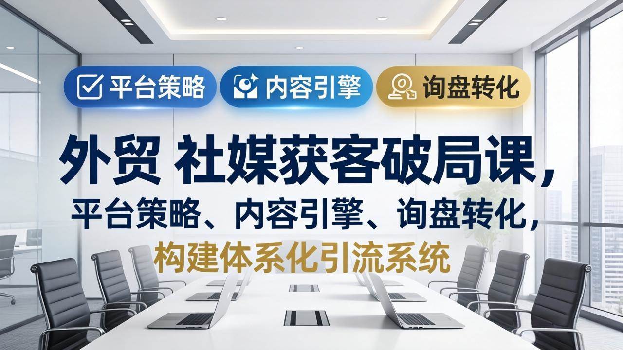 （17901期）外贸 社媒获客破局课，平台策略、内容引擎、询盘转化，构建体系化引流系统（更新26年3月）-洛柒笔记