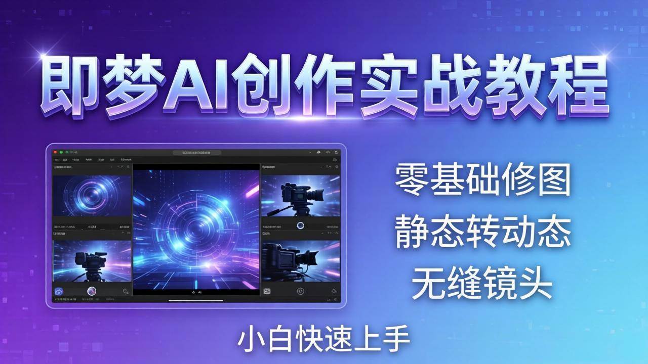 （18196期）即梦AI创作实战教程，从零基础修图到AI导演，实战教学静态转动态+无缝镜头，小白快速上手-洛柒笔记