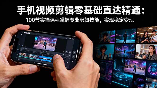 （16466期）手机视频剪辑零基础直达精通：100节实操课程掌握专业剪辑技能，实现稳…-洛柒笔记