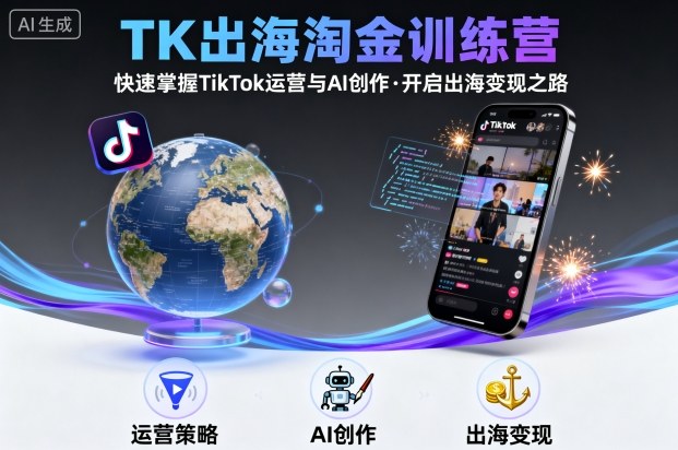 TK出海淘金训练营，助你快速掌握TikTok运营与AI创作，开启出海变现之路-洛柒笔记