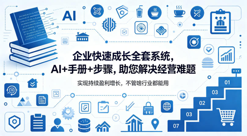 企业快速成长全套系统，AI+手册+步骤，助您解决经营难题，实现持续盈利增长，不管啥行业都能用-洛柒笔记