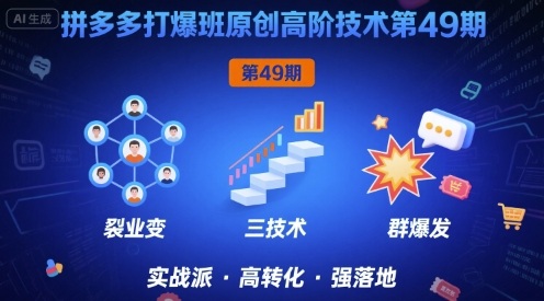 拼多多打爆班原创高阶技术第49期，拼多多裂变+阶梯+群爆-洛柒笔记