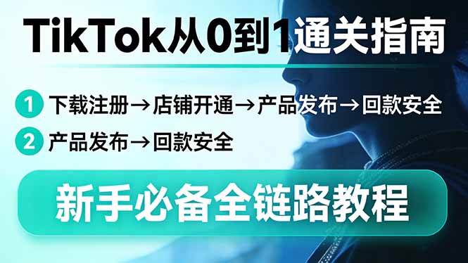 （17691期）TikTok从0到1通关指南：下载注册→店铺开通→产品发布→回款安全，新手必备全链路教程-洛柒笔记