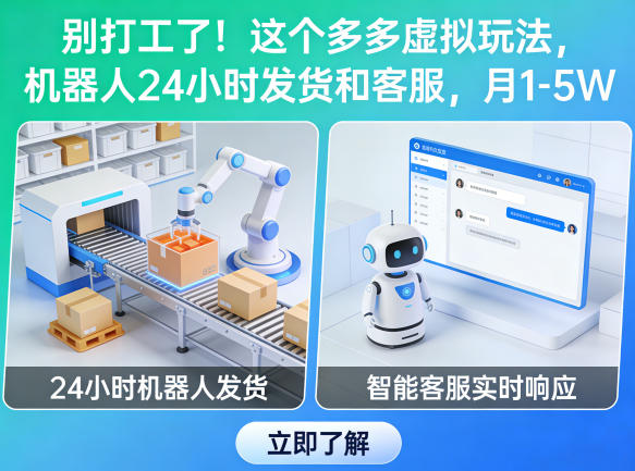别打工了！这个多多虚拟玩法，机器人24小时发货和客服，月1-5W【揭秘】-洛柒笔记