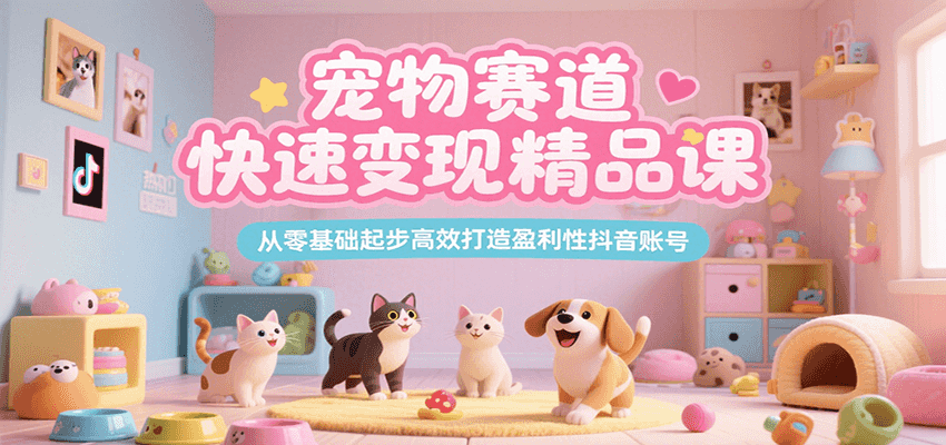 宠物赛道快速变现精品课，从零基础起步高效打造盈利性抖音账号-洛柒笔记