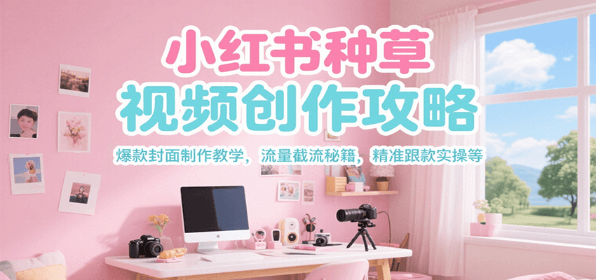 小红书种草视频创作攻略，爆款封面制作教学 ，流量截流秘籍 ，精准跟款实操等-洛柒笔记