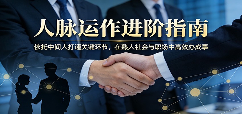 付费文章：人脉运作进阶指南，依托中间人打通关键环节，在熟人社会与职场中高效办成事-洛柒笔记