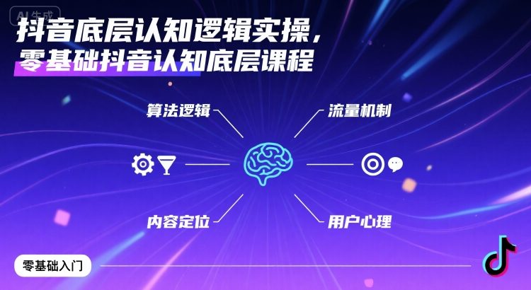 抖音底层认知逻辑实操，零基础抖音认知底层课程-洛柒笔记