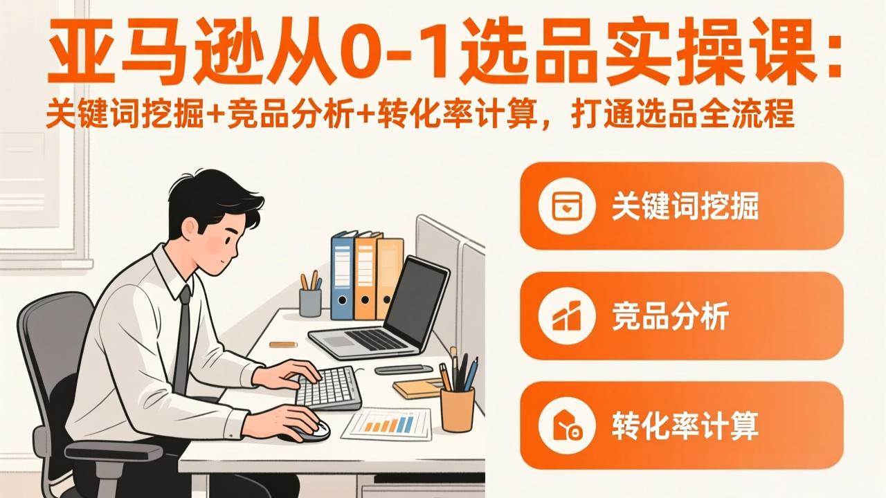 （17567期）亚马逊从0-1选品实操课(更新3月)：关键词挖掘+竞品分析+转化率计算，47节打通选品全流程-洛柒笔记