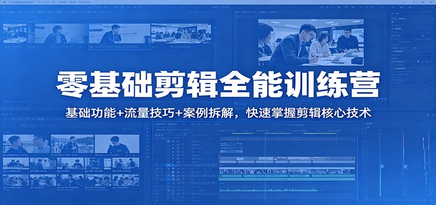 零基础剪辑全能训练营：基础功能+流量技巧+案例拆解，快速掌握剪辑核心技术-洛柒笔记