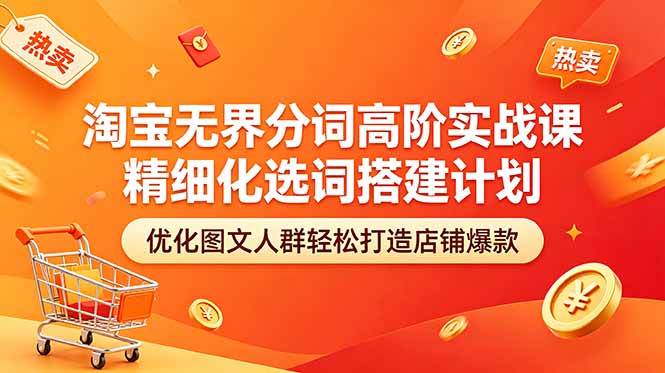 （18564期）淘宝无界分词高阶实战课 精细化选词搭建计划 优化图文人群轻松打造店铺爆款-洛柒笔记