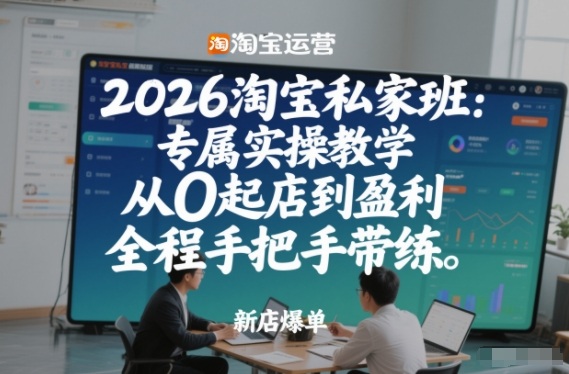 2026淘宝私家班：专属实操教学，从0起店到盈利，全程手把手带练（更新26年3月）-洛柒笔记