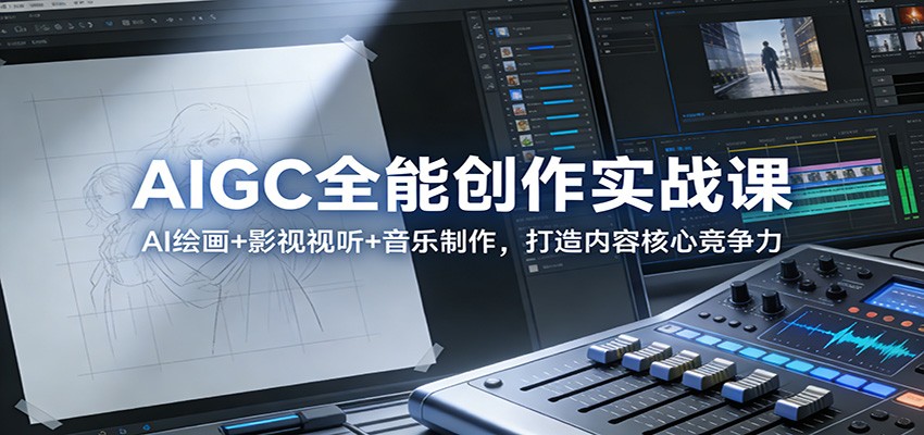 AIGC全能创作实战课：AI绘画+影视视听+音乐制作，打造内容核心竞争力-洛柒笔记