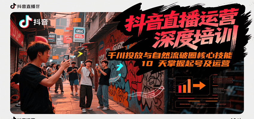 抖音直播运营深度培训，千川投放与自然流核心技能，10天掌握起号及运营(6-7月新课)-洛柒笔记