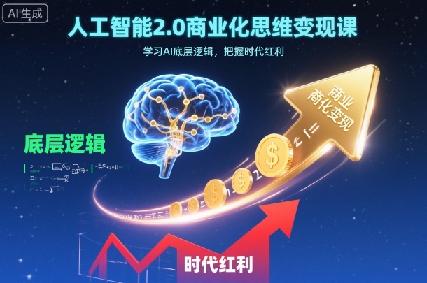人工智能2.0商业化思维变现课，学习AI底层逻辑，把握时代红利-洛柒笔记