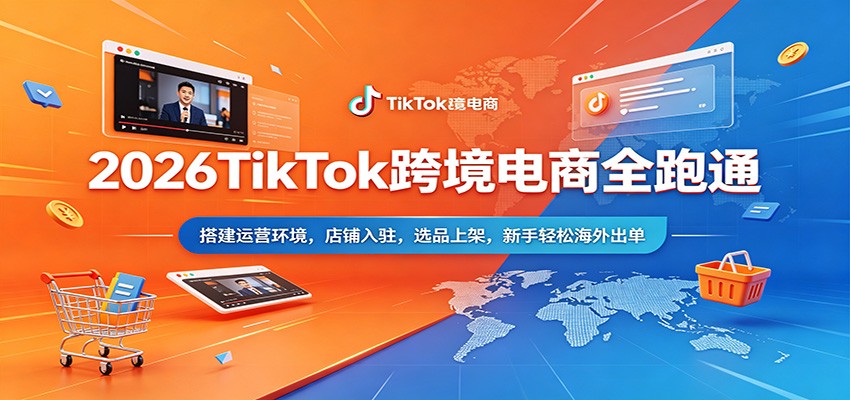2026TikTok跨境电商全跑通：搭建运营环境，店铺入驻，选品上架，新手轻松海外出单-洛柒笔记