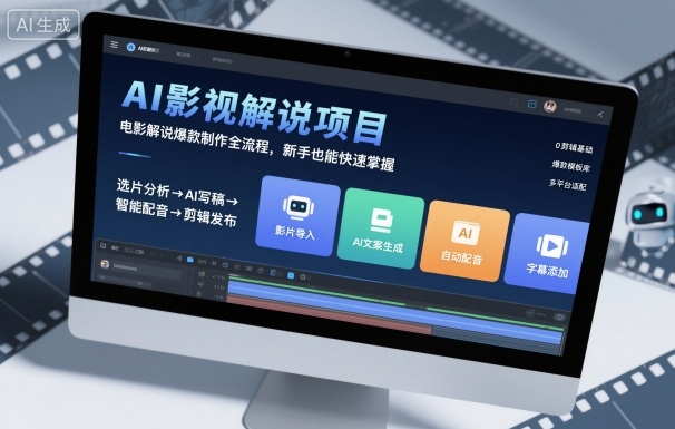 AI影视解说项目，电影解说爆款制作全流程，新手也能快速掌握-洛柒笔记