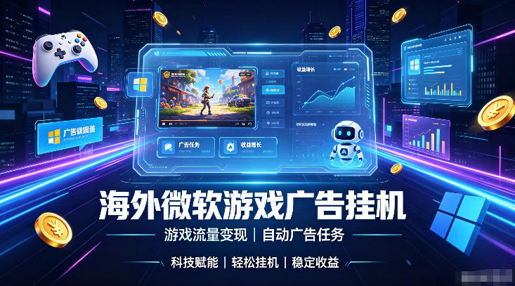 海外游戏广告自动挂G，轻资产海外副业风口，单设备稳定产出500+【揭秘】-洛柒笔记