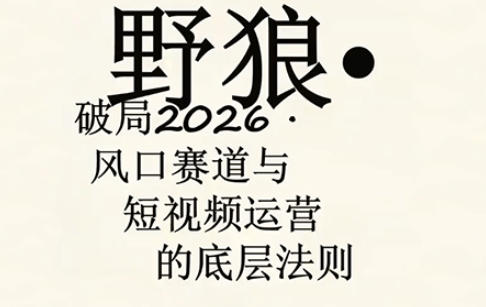 野狼团队·多平台实操运营课，覆盖AI口播、服装、好物、漫剪等热门玩法（更新4月）-洛柒笔记