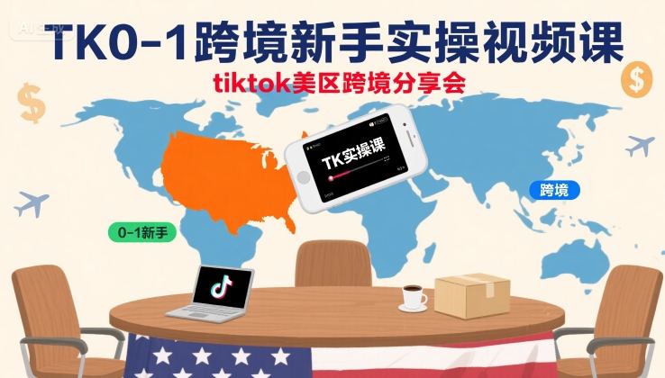 TK0-1跨境新手实操视频课，tiktok美区跨境分享会-洛柒笔记