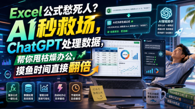 Excel公式愁死人？AI秒救场，ChatGPT处理数据，帮你甩枯燥办公，摸鱼时间直接翻倍【原创双语字幕】-洛柒笔记