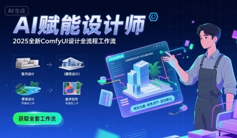AI赋能设计师， 2025全新comfyui设计全流程工作流 ，室内-建筑-景观-美术，零基础直接上手-洛柒笔记