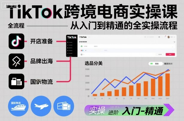 TikTok跨境电商实操课，从入门到精通的全实操流程-洛柒笔记