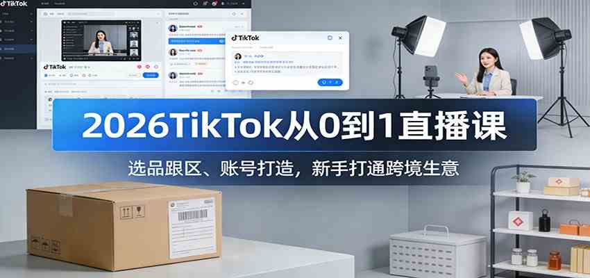 2026TikTok从0到1直播课：选品跟区、账号打造，新手打通跨境生意-洛柒笔记