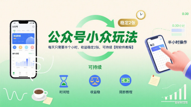 公众号小众玩法，每天只需要半个小时，收益稳定2张，可持续【附软件教程】-洛柒笔记