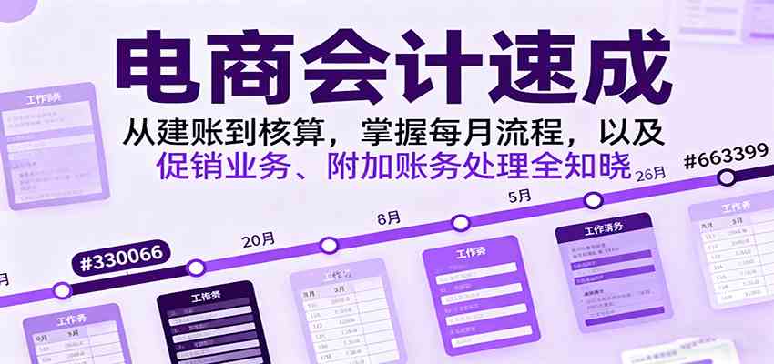 电商会计速成，从建账到核算，掌握每月流程，以及促销业务、附加账务处理全知晓-洛柒笔记