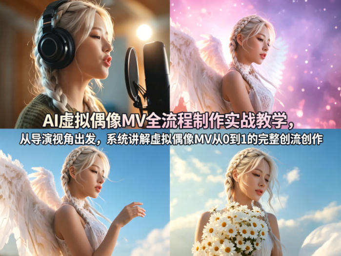AI虚拟偶像MV全流程制作实战教学，从导演视角出发，系统讲解虚拟偶像MV从0到1的完整创作流程-洛柒笔记