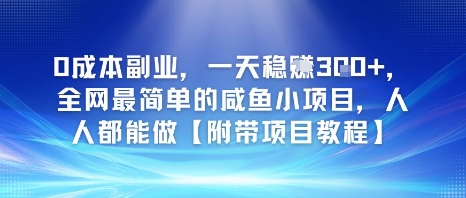 0成本副业，一天稳入3张，全网最简单的咸鱼小项目，人人都能做【附带项目教程】-洛柒笔记