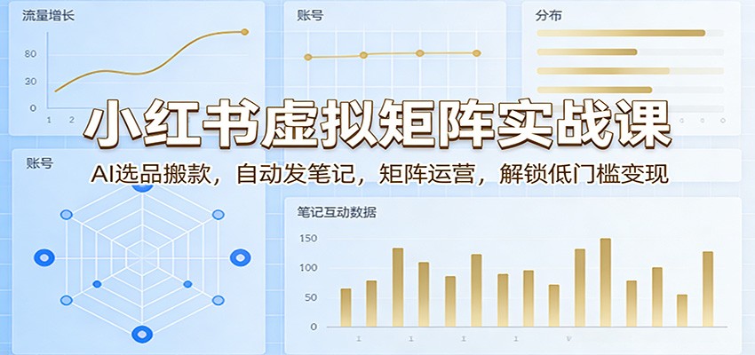 小红书虚拟矩阵实战课：AI选品搬款，自动发笔记，矩阵运营，解锁低门槛变现-洛柒笔记