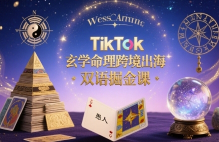 TikTok玄学命理跨境出海双语掘金课，手把手教你用命理知识精准直击海外用户痛点-洛柒笔记