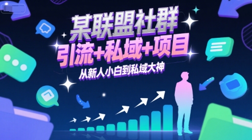 某联盟社群，引流+私域+项目，从新人小白到私域大神-洛柒笔记