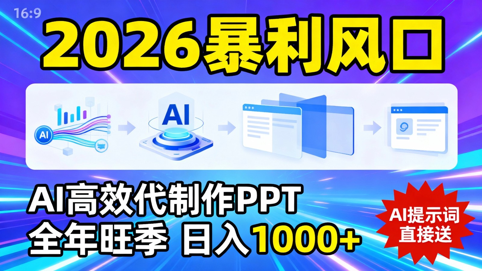2026暴利！用AI高效代制作 PPT，全年旺季，日入 1000+，提示词直接送！-洛柒笔记