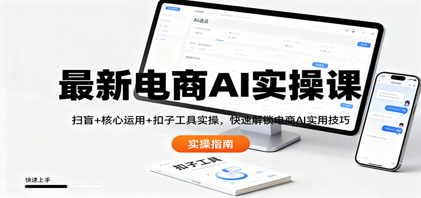 最新电商AI实操课：扫盲+核心运用+扣子工具实操，快速解锁电商AI实用技巧-洛柒笔记