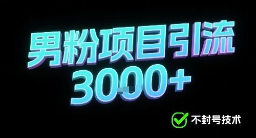 新的安全引流方式可用于男粉项目，不会封号，收益可观-洛柒笔记