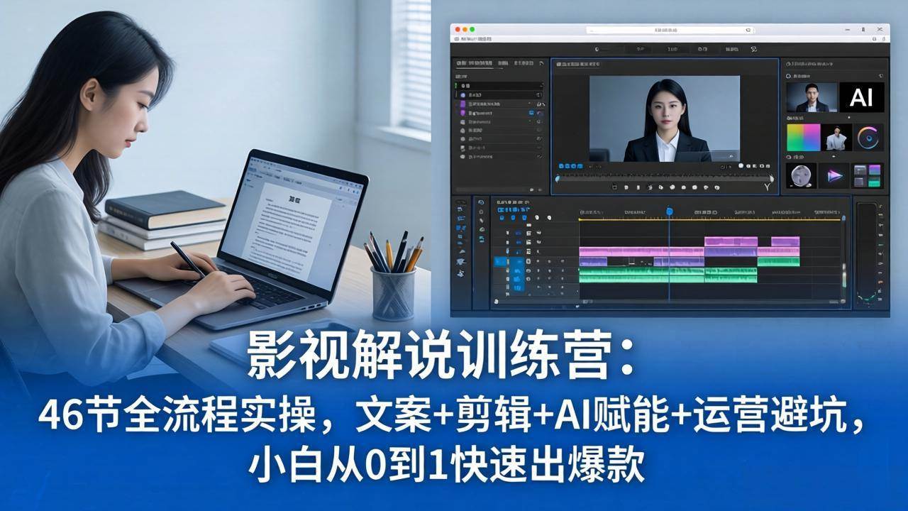（18053期）影视解说特训营：46节全流程实操，文案+剪辑+AI赋能+运营避坑，小白从0到1快速出爆款-洛柒笔记