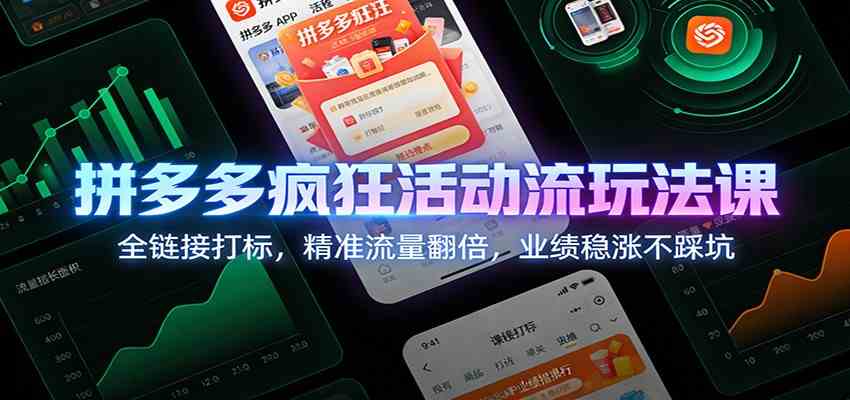 拼多多疯狂活动流玩法课：全链接打标，精准流量翻倍，业绩稳涨不踩坑-洛柒笔记