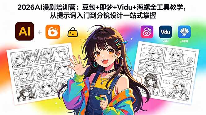 （18607期）2026AI漫剧培训营：豆包+即梦+Vidu+海螺全工具教学，从提示词入门到分镜设计一站式掌握-洛柒笔记