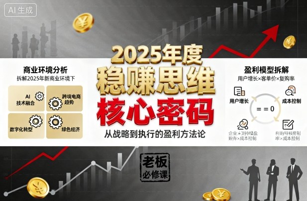 2025年度稳賺思维老板创业营，拆解2025年新商业环境下，企业实现持续盈利的核心密码-洛柒笔记
