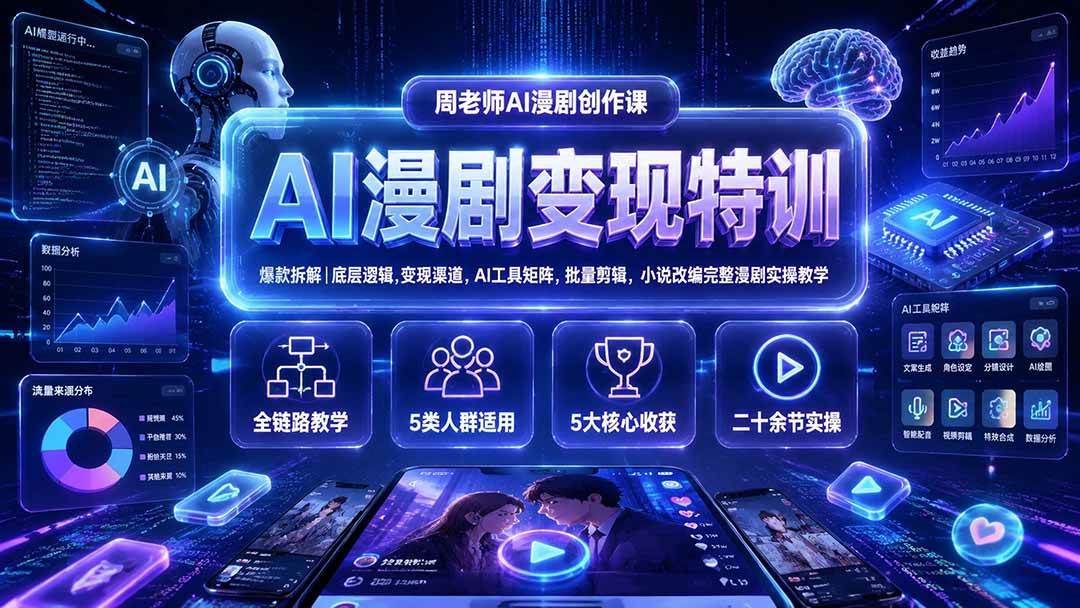 (19633期)AI漫剧变现特训★爆款拆解|底层逻辑,变现渠道,AI工具矩阵,批量剪辑,小说改编完整漫剧实操教学-洛柒笔记 (19633期)AI漫剧变现特训★爆款拆解|底层逻辑,变现渠道,AI工具矩阵,批量剪辑,小说改编完整漫剧实操教学-洛柒笔记