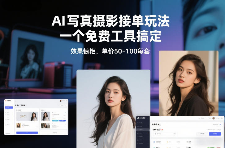 AI写真摄影接单玩法，一个免费工具搞定，效果惊艳，单价50-100每套-洛柒笔记