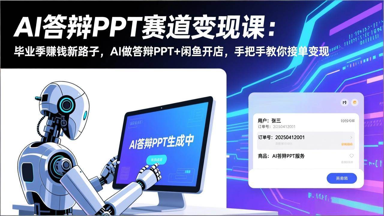 （17546期）AI答辩PPT赛道变现课：毕业季赚钱新路子，AI做答辩PPT+闲鱼开店，手把手教你接单变现-洛柒笔记